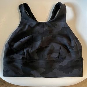EUC lululemon Wunder Train Longline Bra Camo size 8